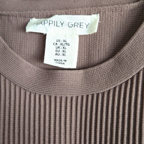 Happily Grey Ribbed Crop Tank Sleeveless Top Size Xl - Picture 3 of 9